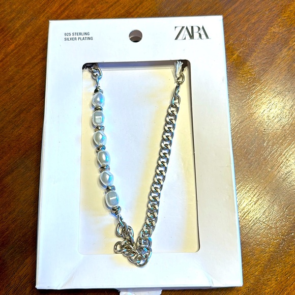 ZARA 925 STERLING SILVER PLATED NECKLACE - Picture 1 of 1
